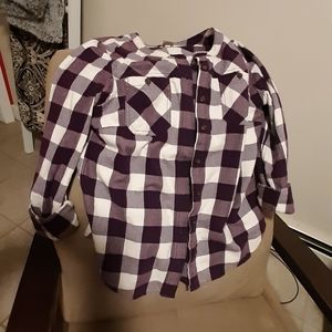 Duluth small woman's flannel purple plaid